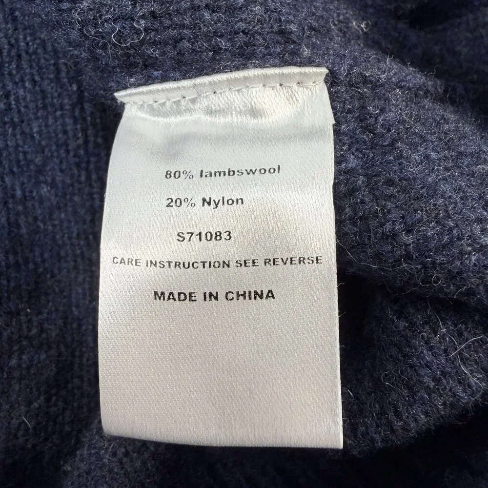 Sid Mashburn Shawl Cardigan Sweater Men's XL Navy Blue 80% Wool/20% Nylon Blend